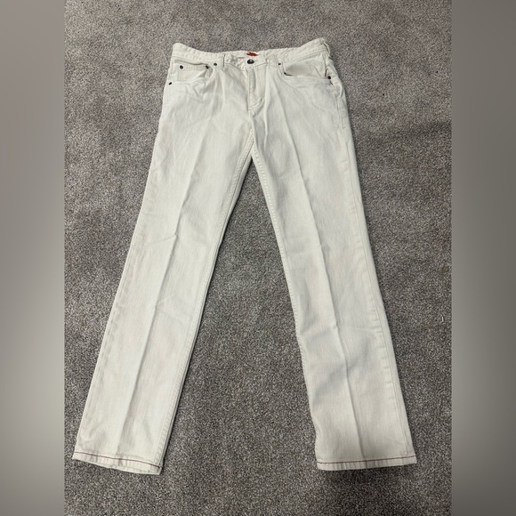 Tommy Bahama Vintage Slim Weftside Keys Denim Ivory Jeans 35x32 - Picture 1 of 6